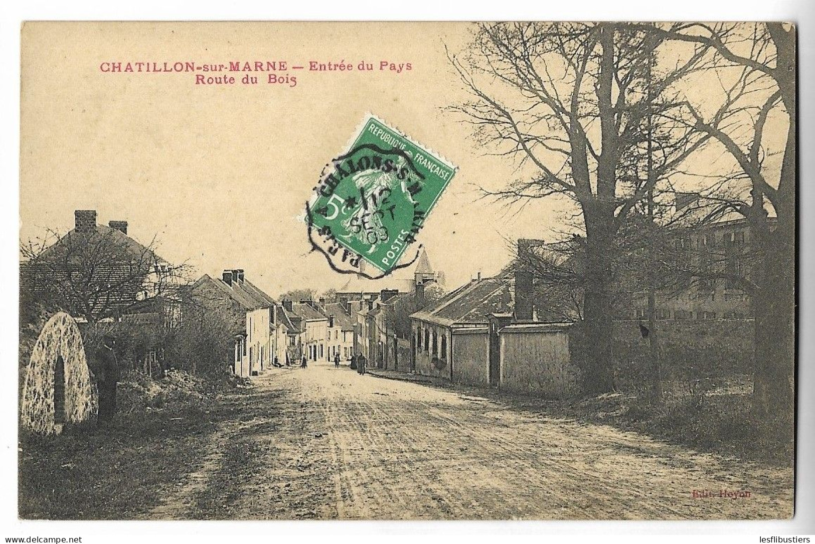 CPA 51 CHATILLON-SUR-MARNE Entrée Du Pays - Route Du Bois - Châtillon-sur-Marne