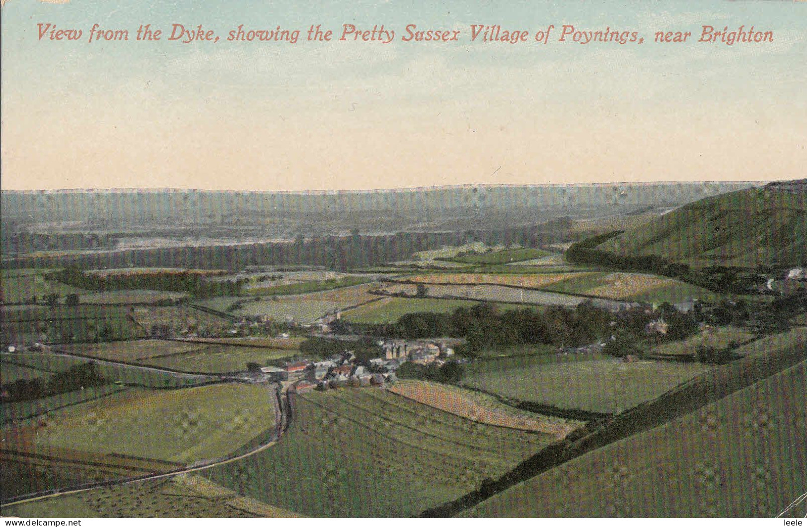D80. Vintage Postcard. Poynings From Devils Dyke. Brighton. - Brighton
