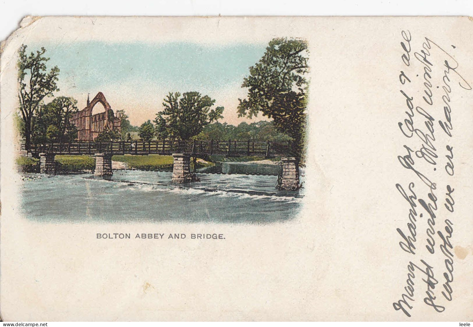 D71. Vintage Undivided Postcard. Bolton Abbey And Bridge. - Otros & Sin Clasificación