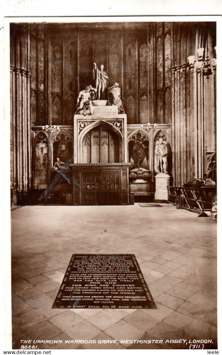D89. Vintage Postcard. The Inscription On The Unknown Warrior's Grave. Westminster - Westminster Abbey