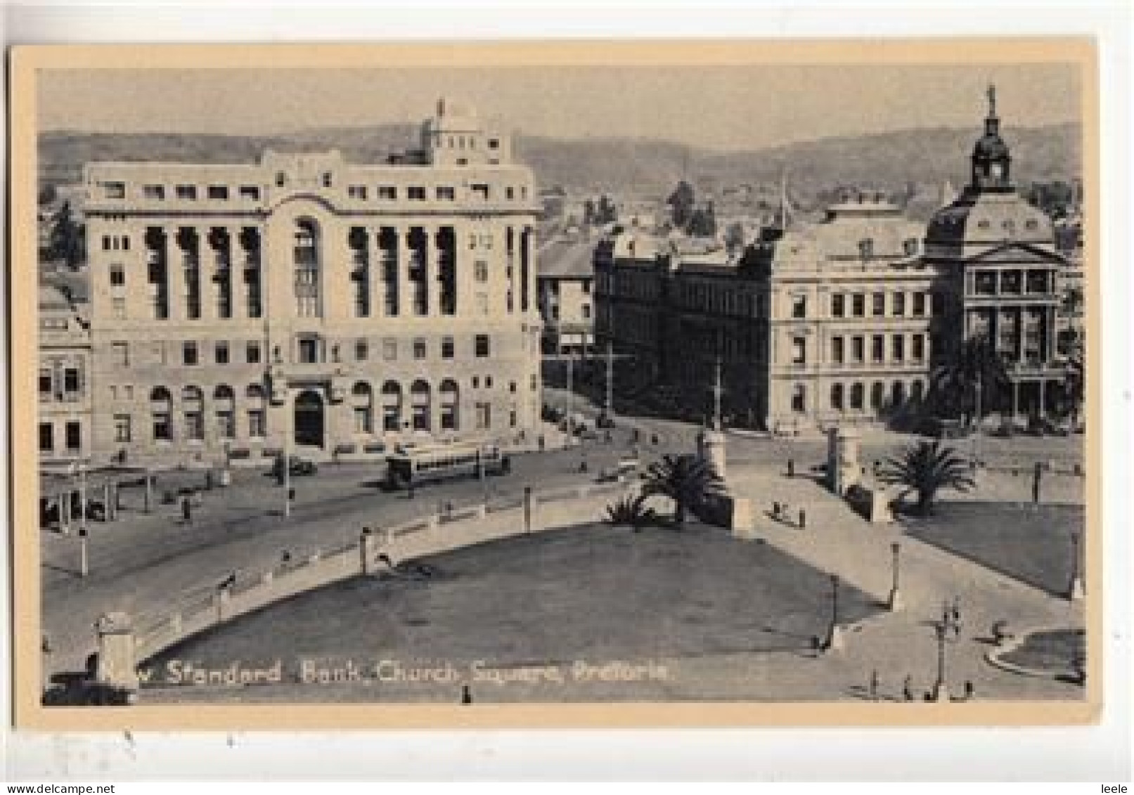 D22.  Vintage Postcard. New Standard Bank, Church Square, Pretoria. South Africa. - Sudáfrica