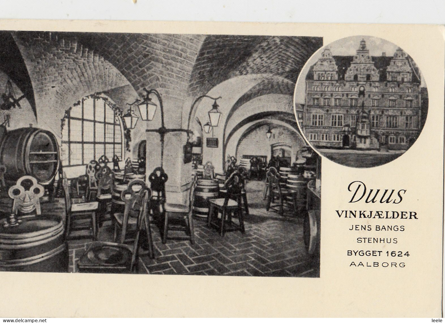 D39. Vintage Danish Advertising Postcard. Duus Vinkjaelder, Aalsborg, Restaurant - Dänemark