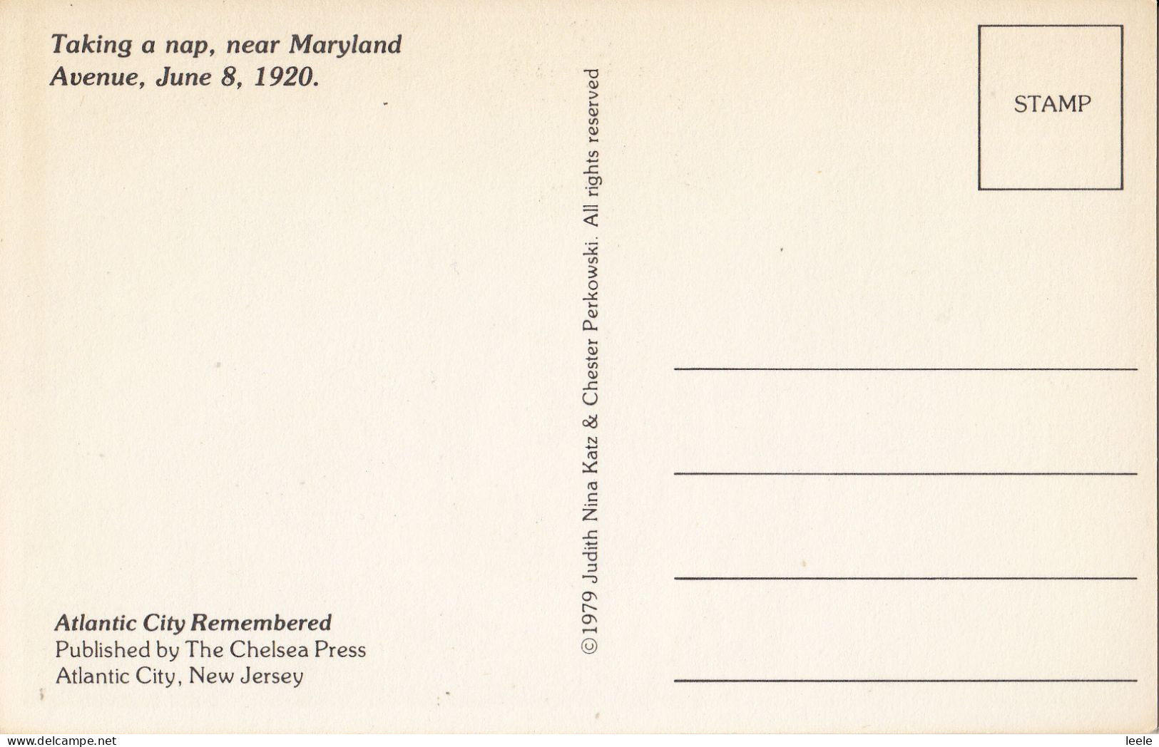 D31. Reprinted Postcard. Child In Pram. Maryland Ave. Atlantic City, New Jersey. 1920 - Atlantic City
