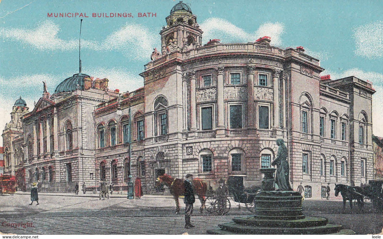 D02. Vintage GD And  DL Postcard. Municipal Buildings, Bath. - Bath