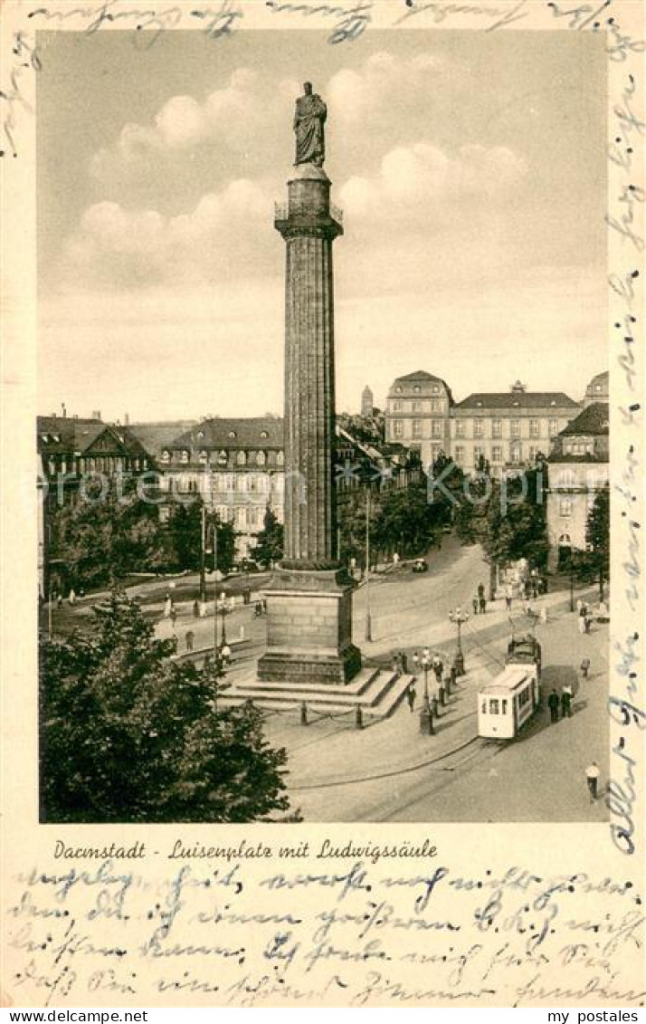 73706284 Darmstadt Luisenplatz Mit Ludwigssaeule Darmstadt - Darmstadt