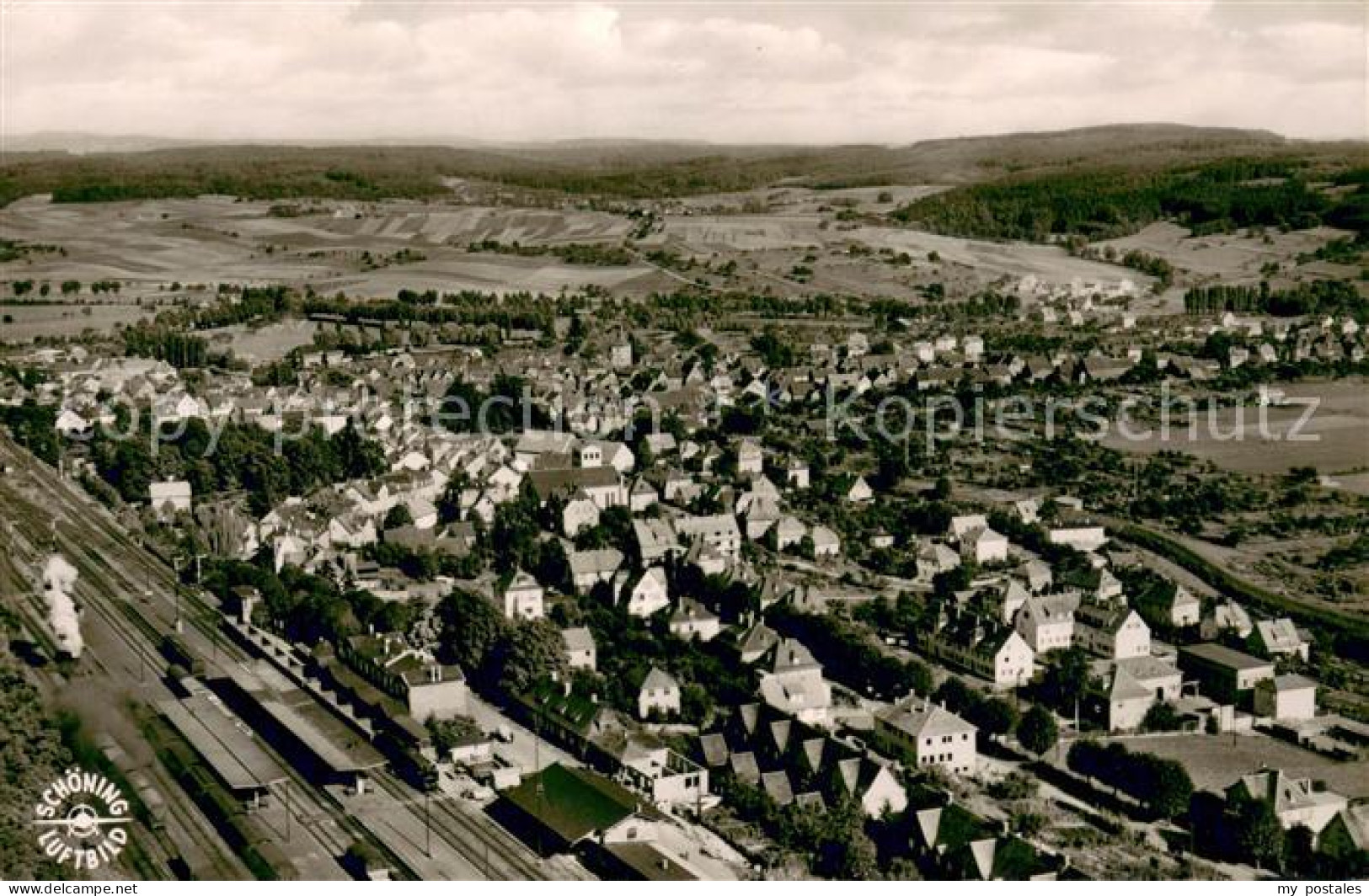 73706274 Nidda Fliegeraufnahme Bahnhof M. Dampfloks Nidda - Sonstige & Ohne Zuordnung