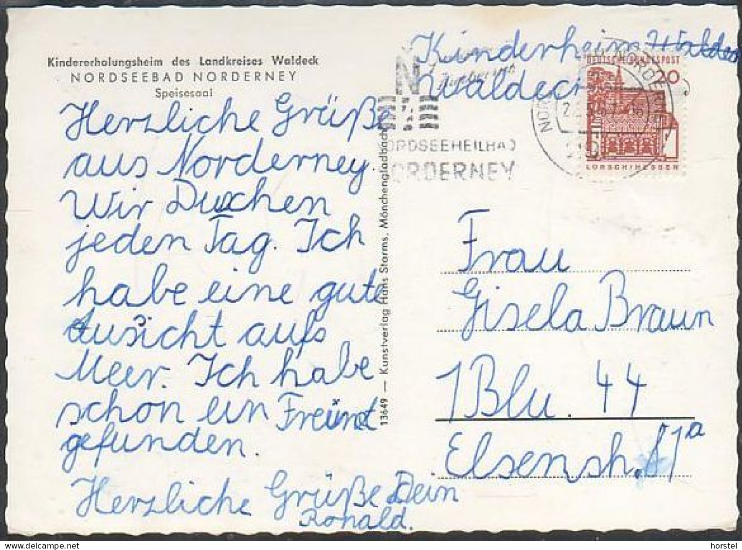 D-26548 Norderney - Kindererholungsheim - Landkreis Waldeck - Speisesaal (60er Jahre) - Nice Stamp - Norderney