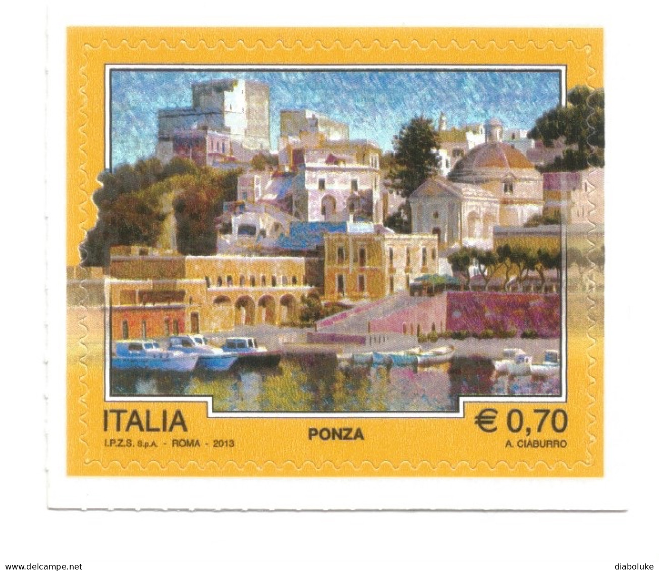 (REPUBBLICA ITALIANA) 2013, TURISTICA, PONZA - Francobollo Nuovo MNH - 2011-20:  Nuevos