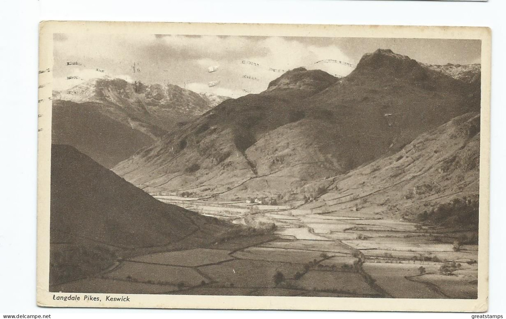 Cumbria Postcard Langdale Pikes Keswick.posted 1937 Edward Stamp. Maysons - Autres & Non Classés