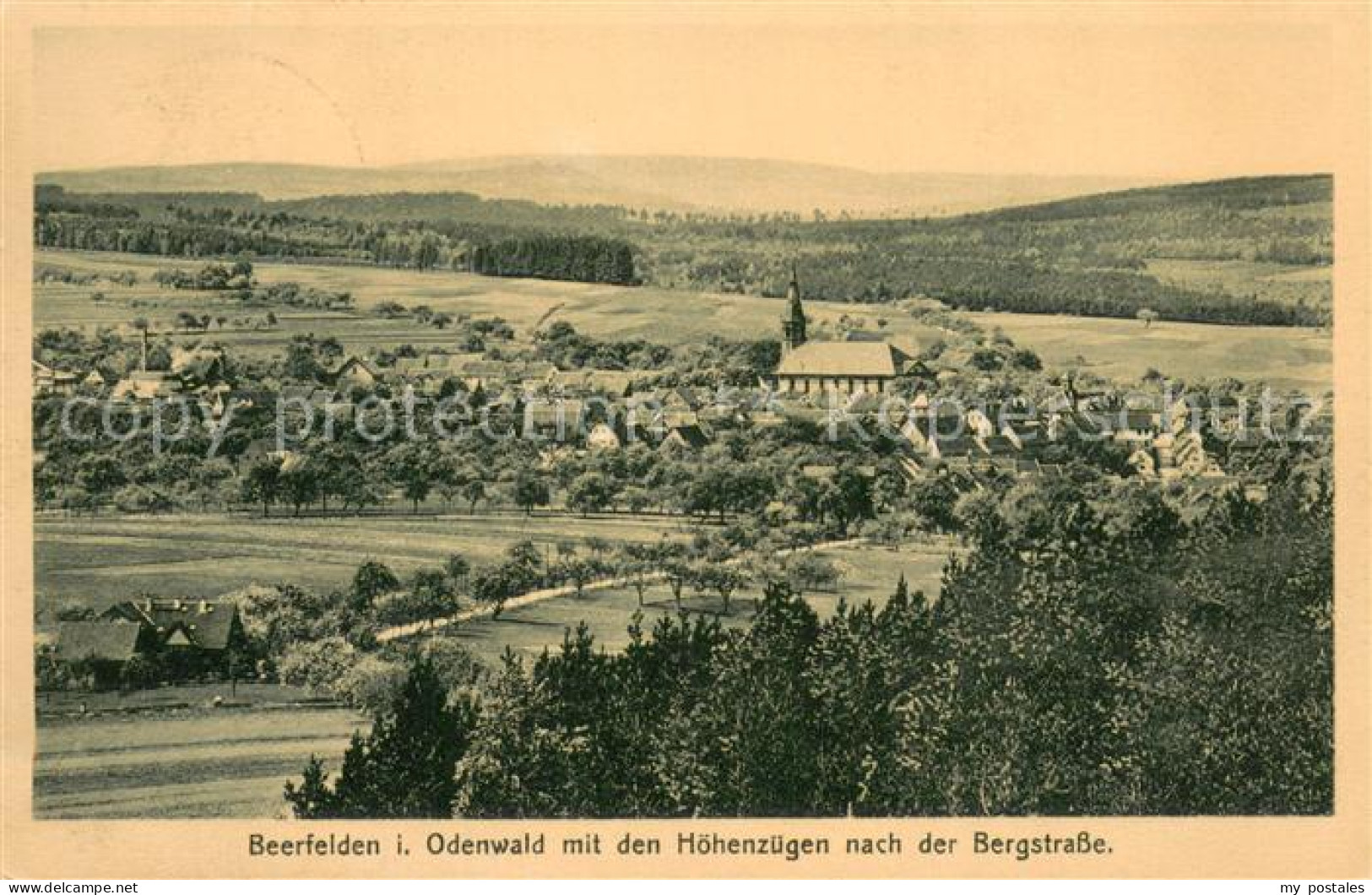 73706203 Beerfelden Odenwald Gesamtansicht Mit Den Hoehenzuegen Nach D. Bergstr. - Altri & Non Classificati