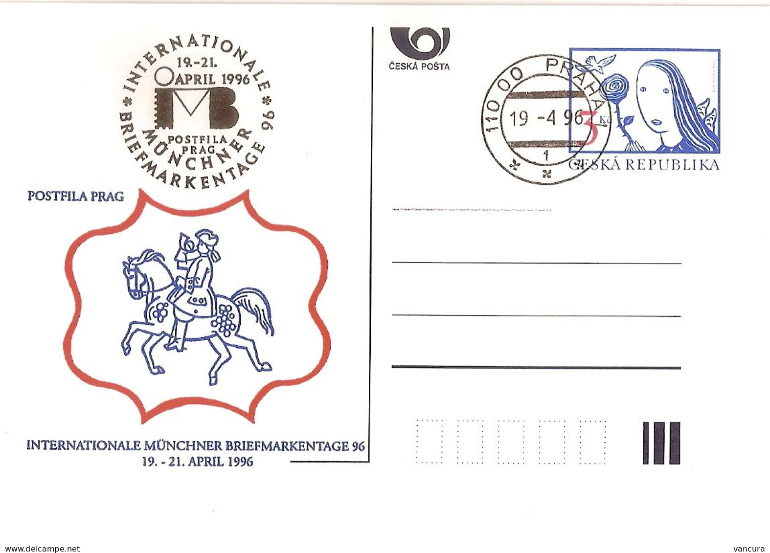 CDV A 12 Czech Republic München Internazionale Münchener Brifmarkentage1996 - Postkaarten