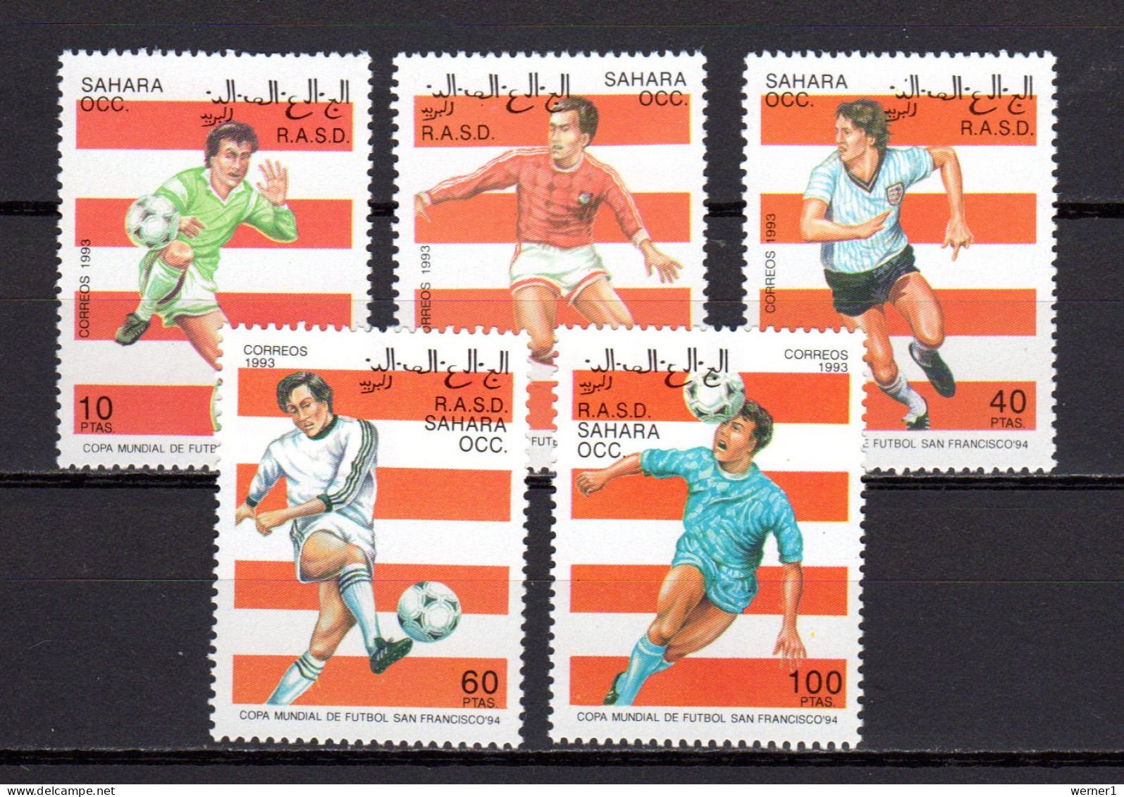 West Sahara 1993 Football Soccer World Cup Set Of 5 MNH - 1994 – Vereinigte Staaten