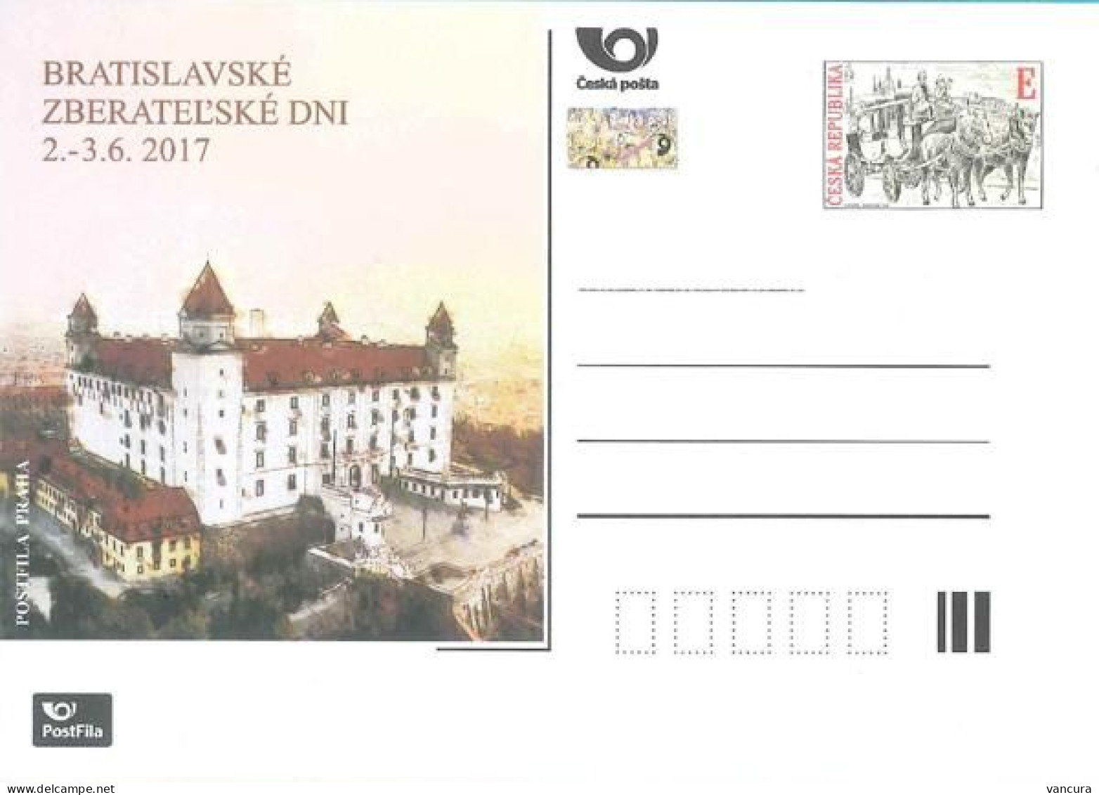 CDV A 220 Czech Republic - Bratislava Stamp Fair 2017 Castle - Cartoline Postali