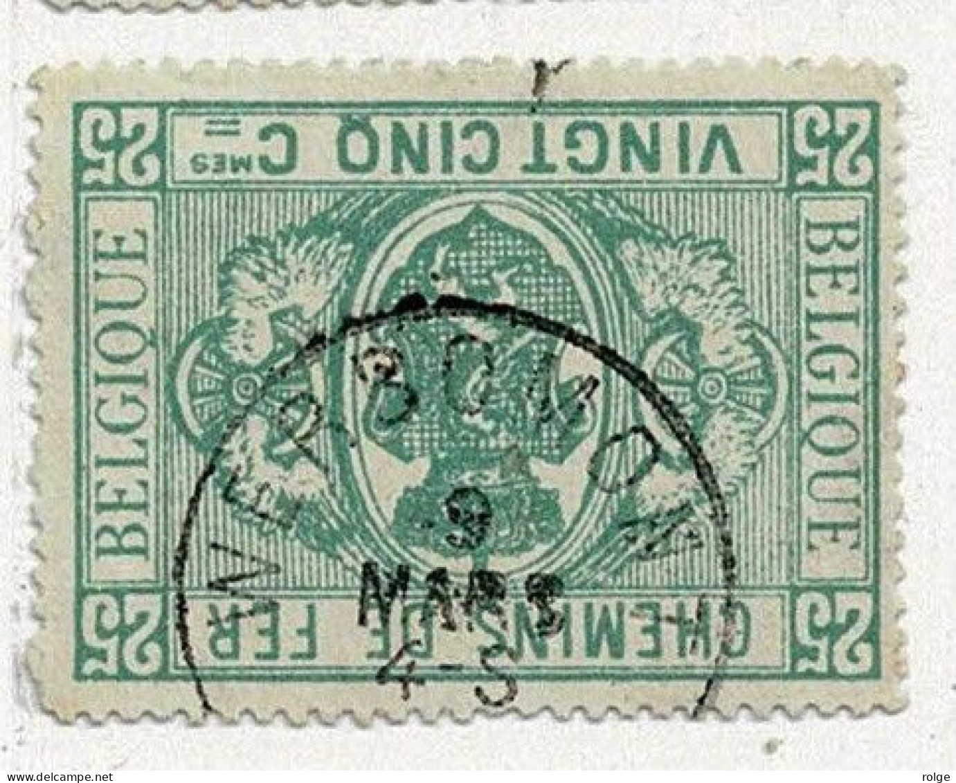 D168  WERBOMONT    POSTSTEMPEL  OP SPOORWEGZEGEL N° 3 - Used