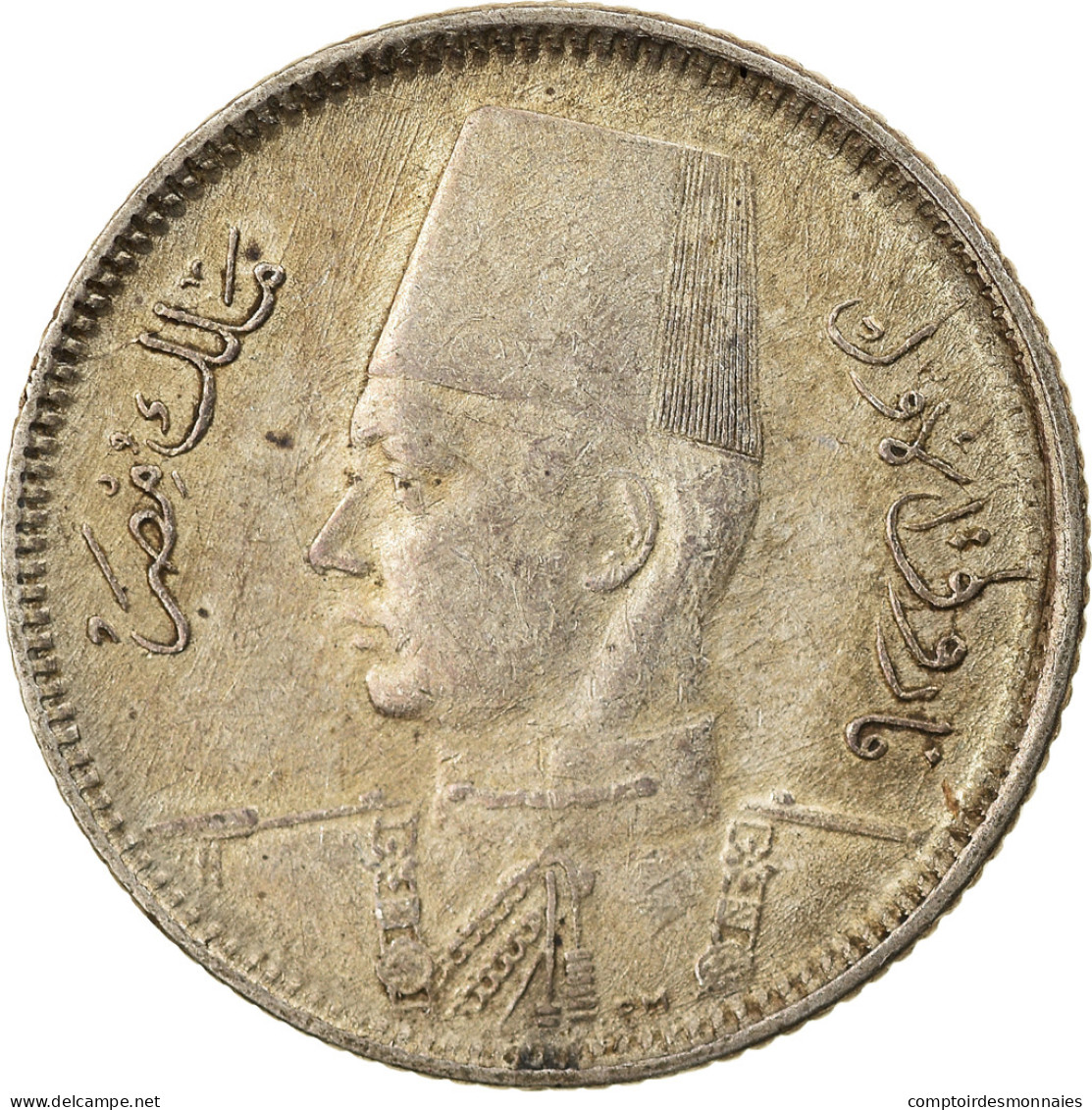 Monnaie, Égypte, Farouk, 2 Piastres, 1937, British Royal Mint, TTB, Argent - Egipto