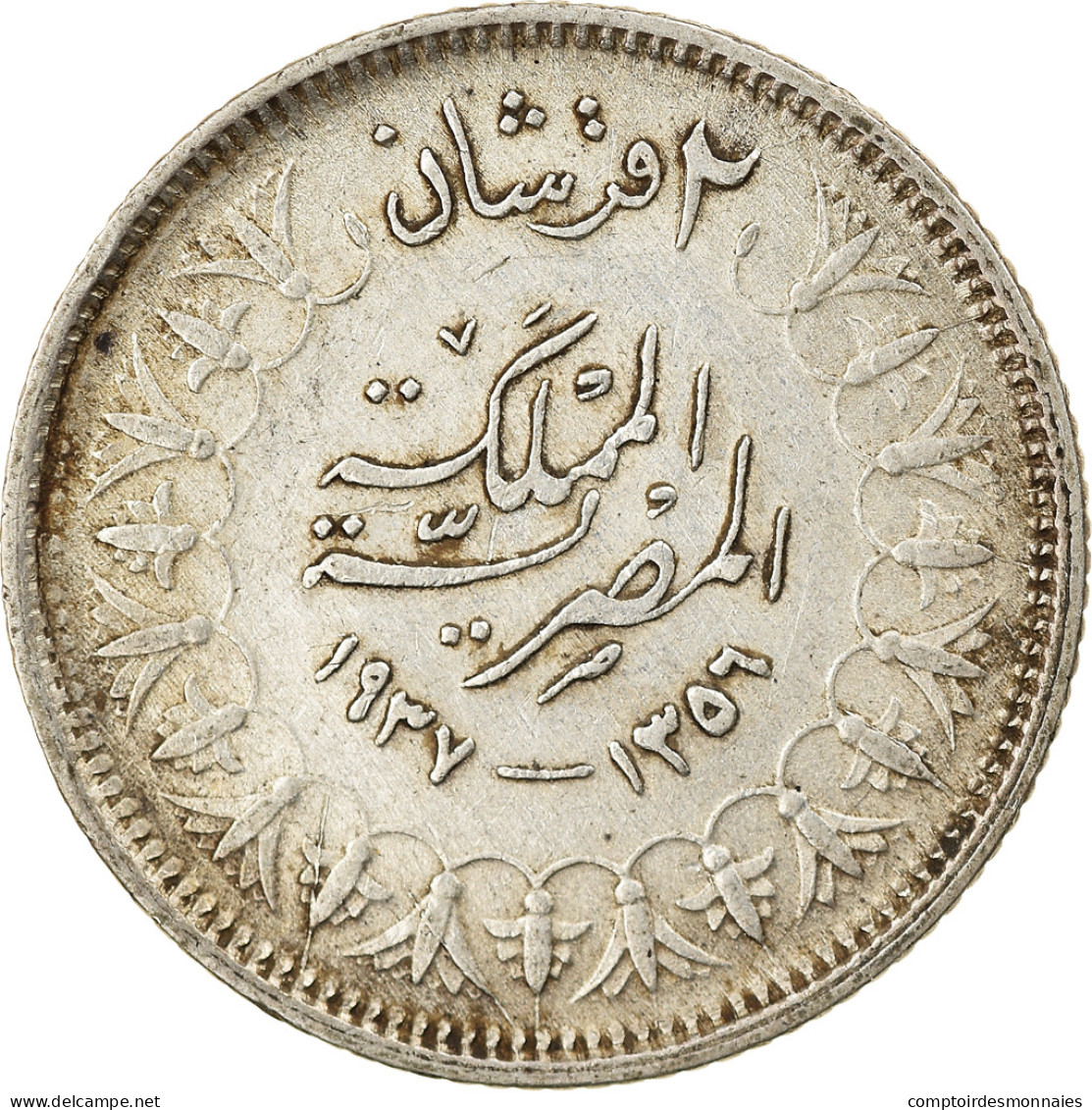 Monnaie, Égypte, Farouk, 2 Piastres, 1937, British Royal Mint, TTB, Argent - Egipto