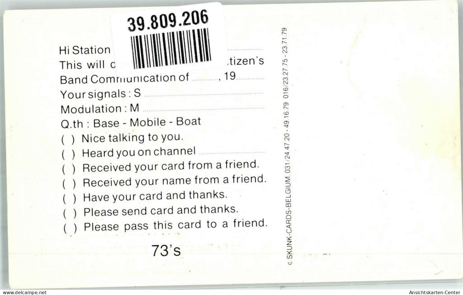 39809206 - Offizelle Clubkarte Jamaica Beamers Salamie M.V. Boodegem - Autres & Non Classés