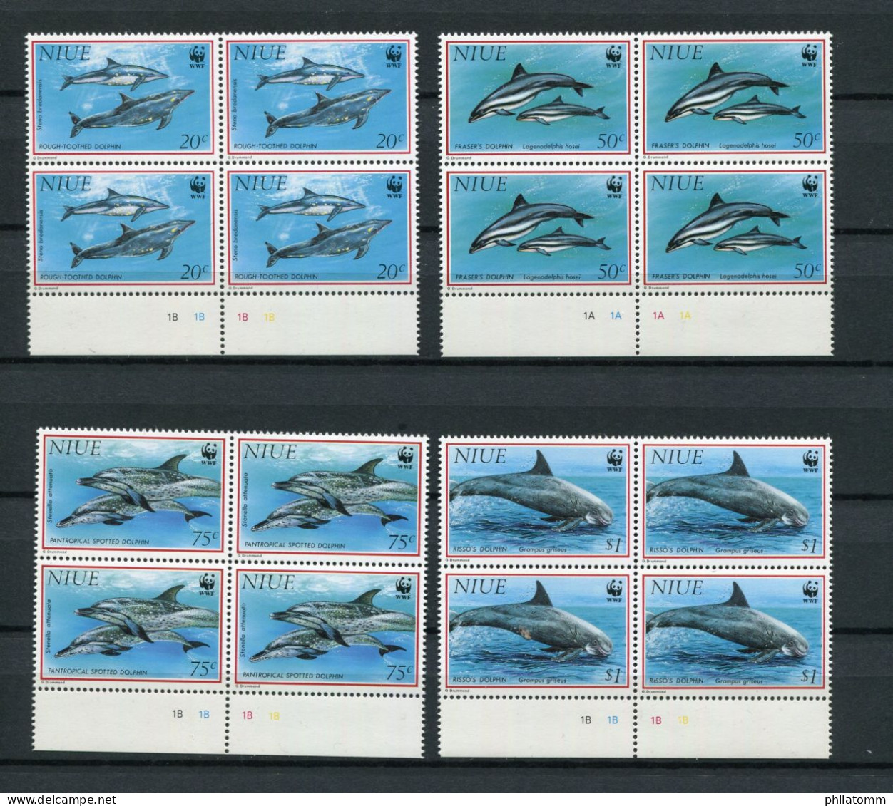 WWF - Niue - 4 X Mi.Nr. 822 / 825 - "Delphine" ** / MNH (aus Dem Jahr 1993) - Nuevos
