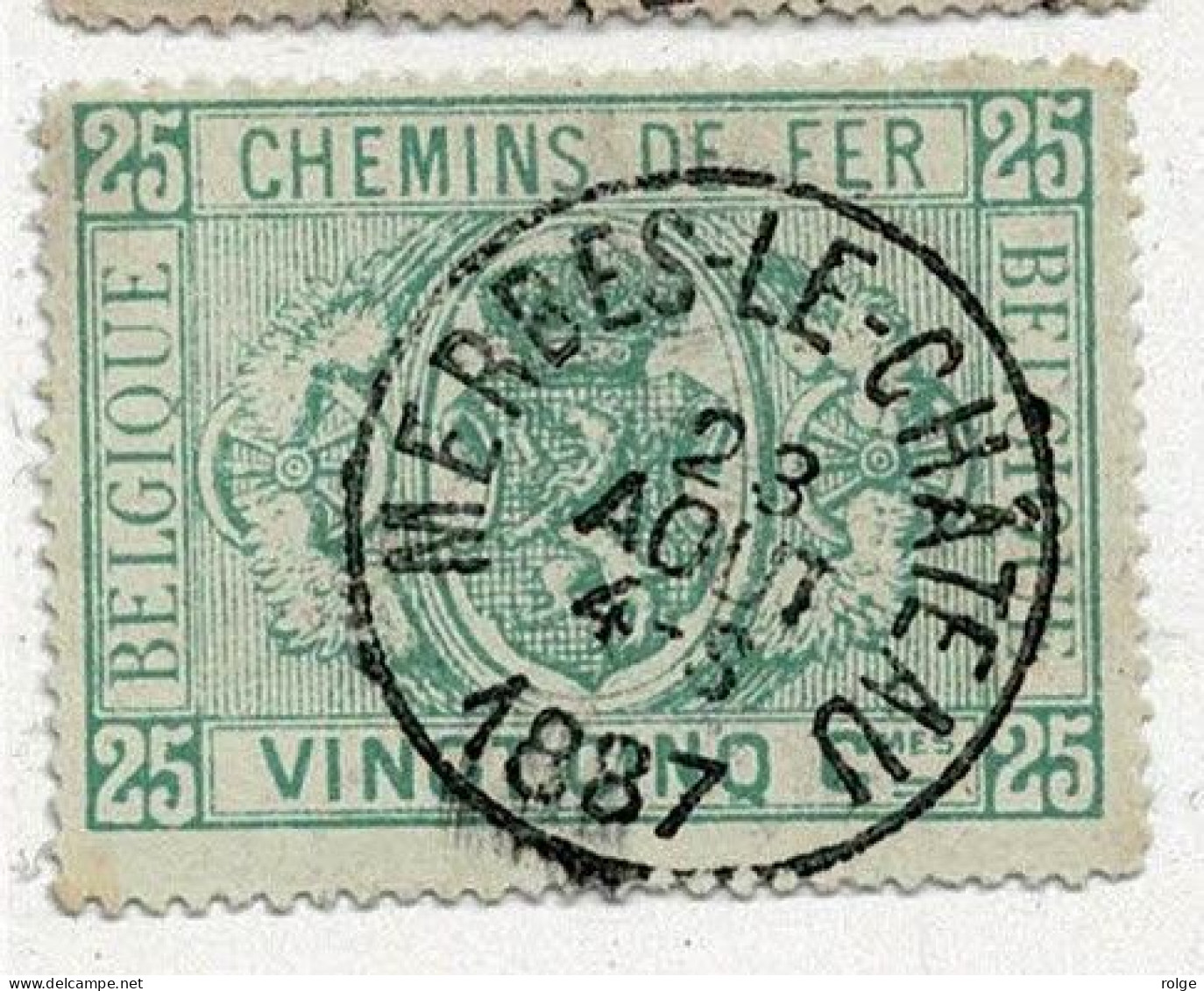 D171  MERBES LE CHATEAU    POSTSTEMPEL  OP SPOORWEGZEGEL N° 3 - Usados