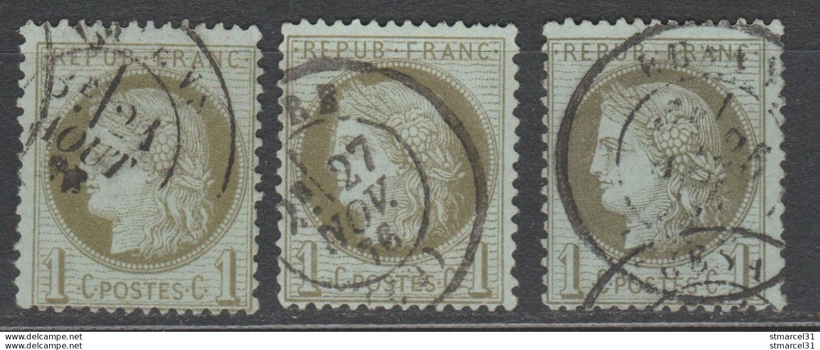 3 NUANCES Du N°50 TBE - 1871-1875 Cérès