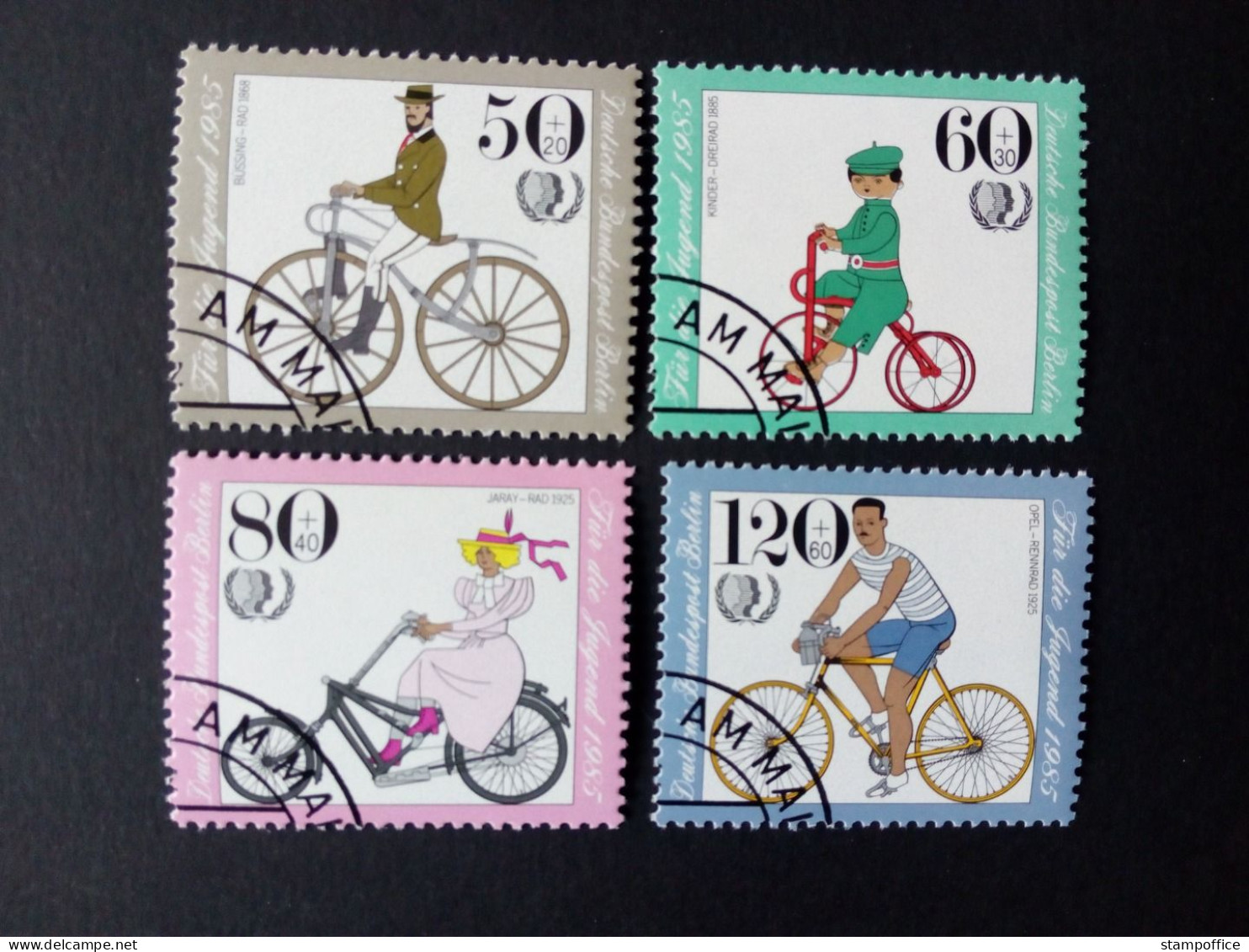 BERLIN MI-NR. 735-738 GESTEMPELT(USED) JUGEND 1985 FAHRRÄDER - Used Stamps