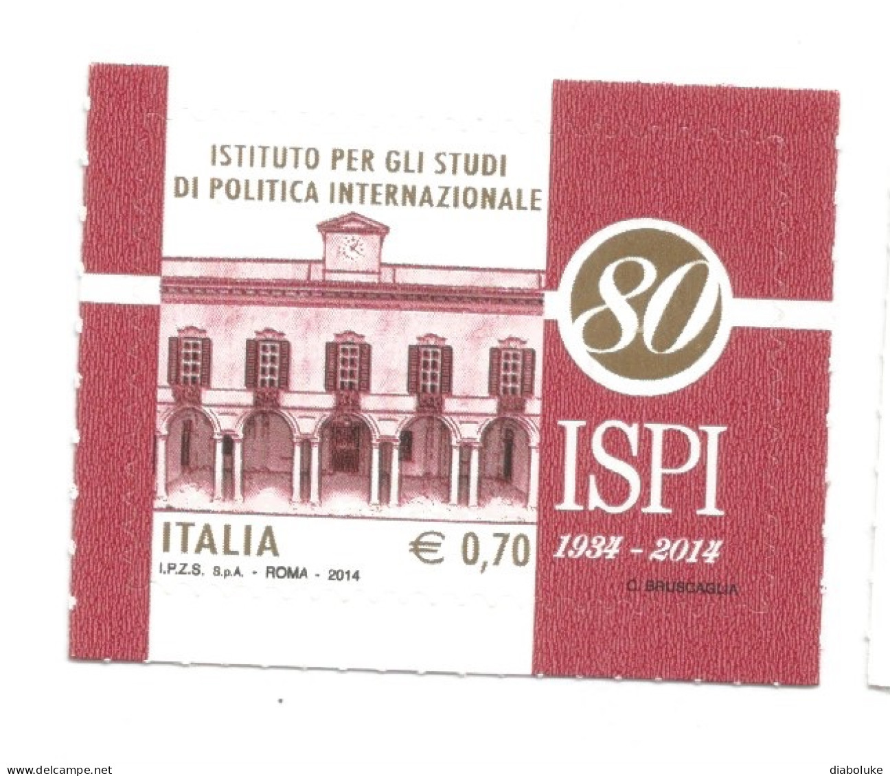 (REPUBBLICA ITALIANA) 2014, ISTITUTO PER GLI STUDI DI POLITICA INTERNAZIONALE, ISPI - Francobollo Nuovo MNH** - 2011-20:  Nuevos