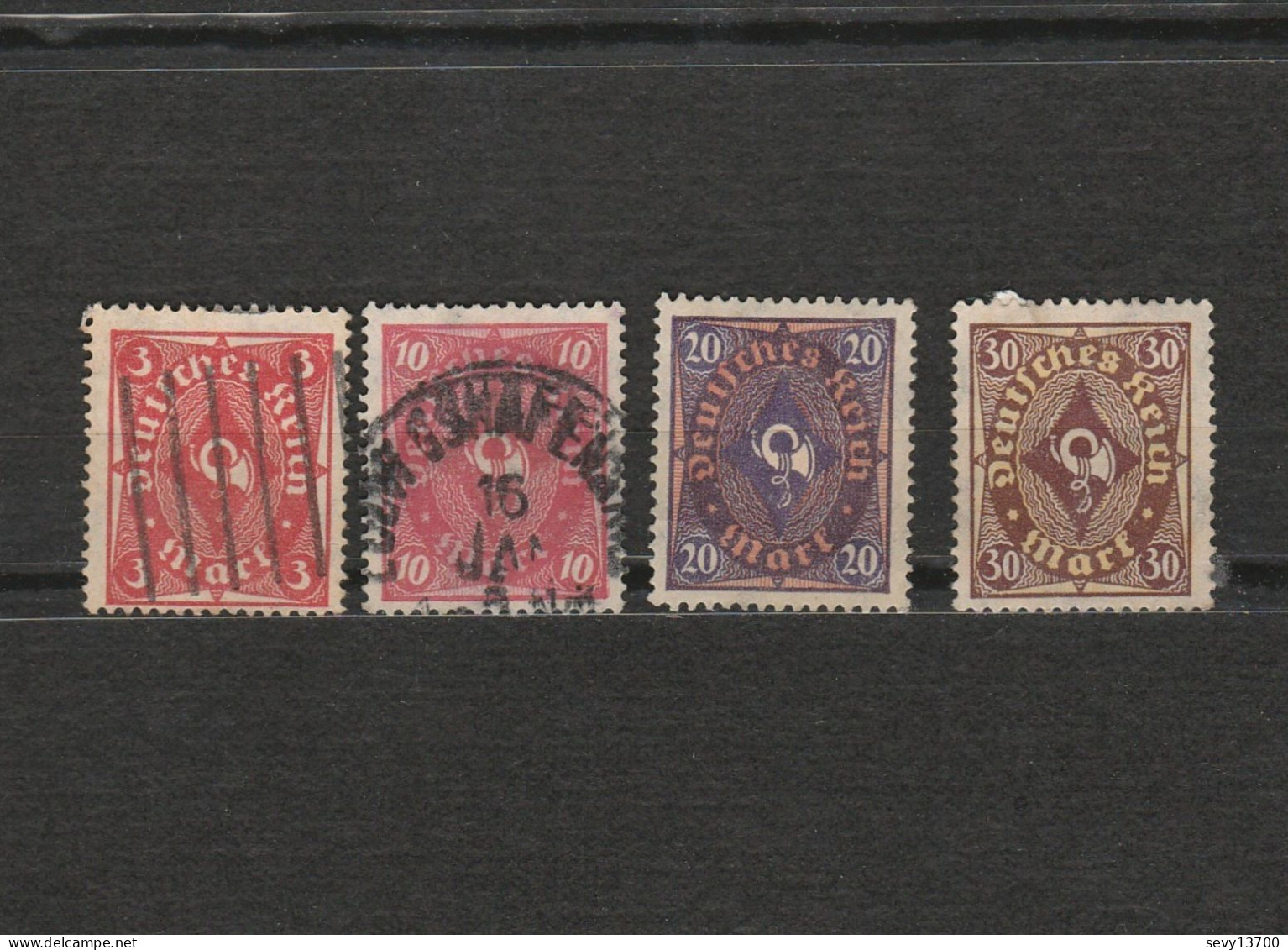 Lot 4 Timbres - Allemagne - Deutsches Reich - Année 1922 - Usados