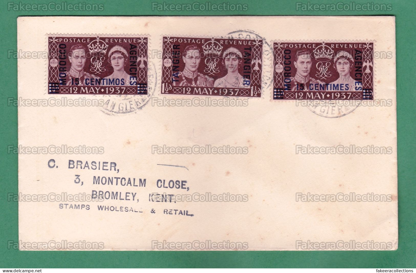 MOROCCO AGENCIES 1937 MARRUECOS - CORONATION KGVI - 3v FDC Postal Used - As Scan - Morocco Agencies / Tangier (...-1958)