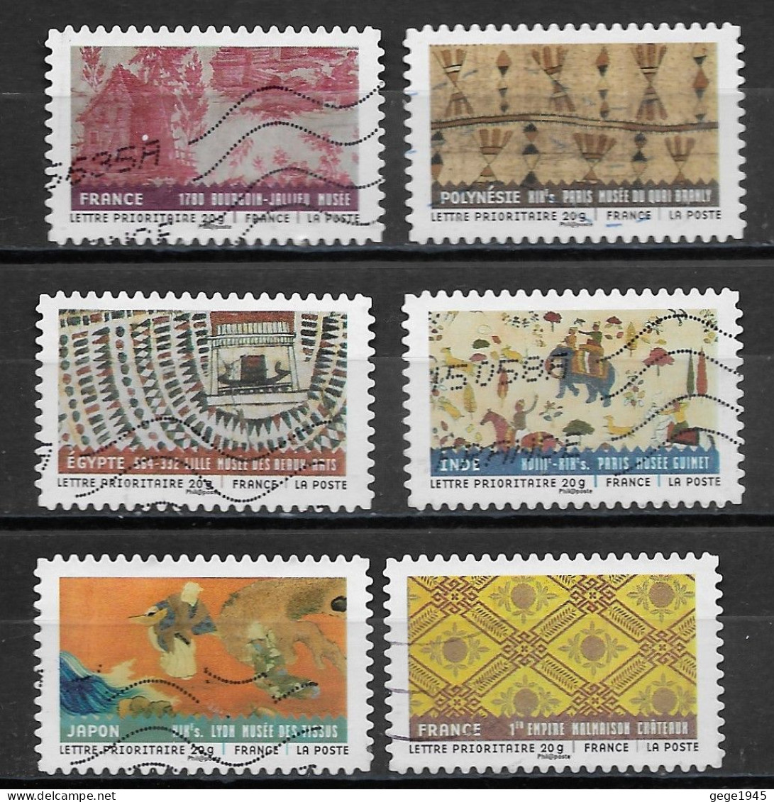 France  2011  Obitéré  Autoadhésif  N° 512 - 514 - 517 - 518 - 520 - 523    "  Tissus Du Monde  " - Used Stamps