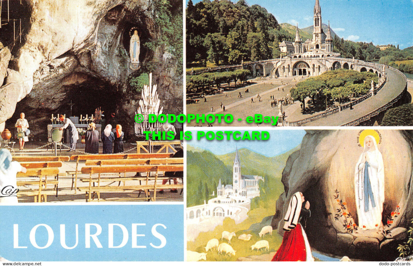 R551905 Lourdes. La Grotte. La Basilique. LApparition. C. A. P. 1969. Multi View - Welt