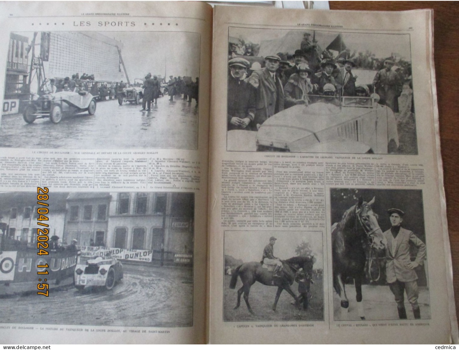 LE GRAND HEBDOMADAIRE ILLUSTRE DU NORD 7 SEPTEMBRE 1924 LA FOIRE DE LILLE,SPORTS LA COUPE GEORGES BOILLOT,LES TOMBES DE - Picardie - Nord-Pas-de-Calais