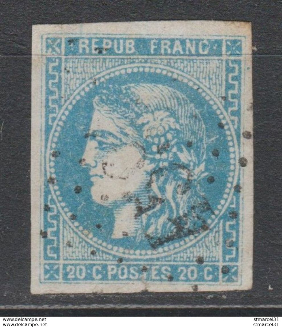 POUR BLOC REPORT à MOINDRE COUT CASE 5 Avec FRANO Et PIQUE Der La TETE N°46A BE - 1870 Ausgabe Bordeaux