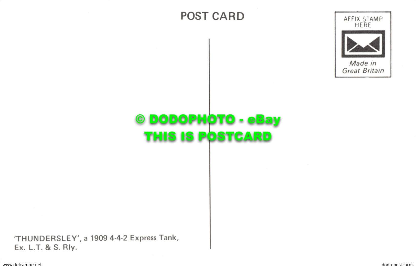 R551942 Thundersley A 1909 4 4 2 Express Tank. Ex. L. T. And S. Rly - Welt