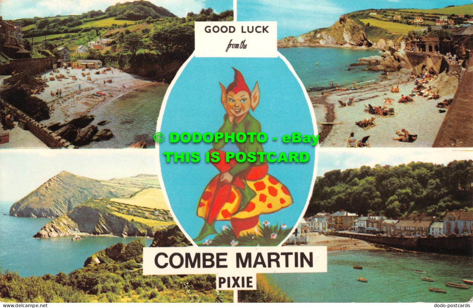 R551992 Good Luck From Combe Martin. Pixie. PLC1905. Multi View - Welt