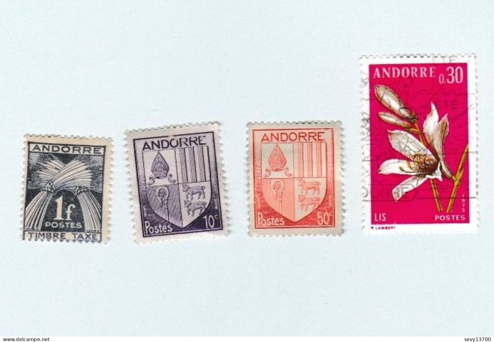 Andorre Lot 15 Timbres - 1961  YT 158 - 1955  YT 138 - 146 - 1978 = 267 - 1981= YT 295 - 1964 = YT 153A, 153B, 154, 157 - Sonstige & Ohne Zuordnung