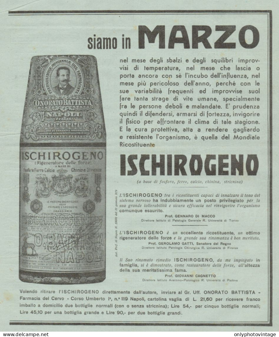 ISCHIROGENO - Siamo In Marzo... - Pubblicità Del 1936 - Old Advertising - Advertising