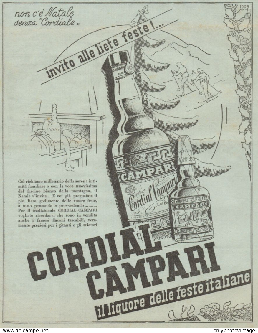 Cordial CAMPARI - Illustrazione - Pubblicità Del 1937 - Old Advertising - Advertising