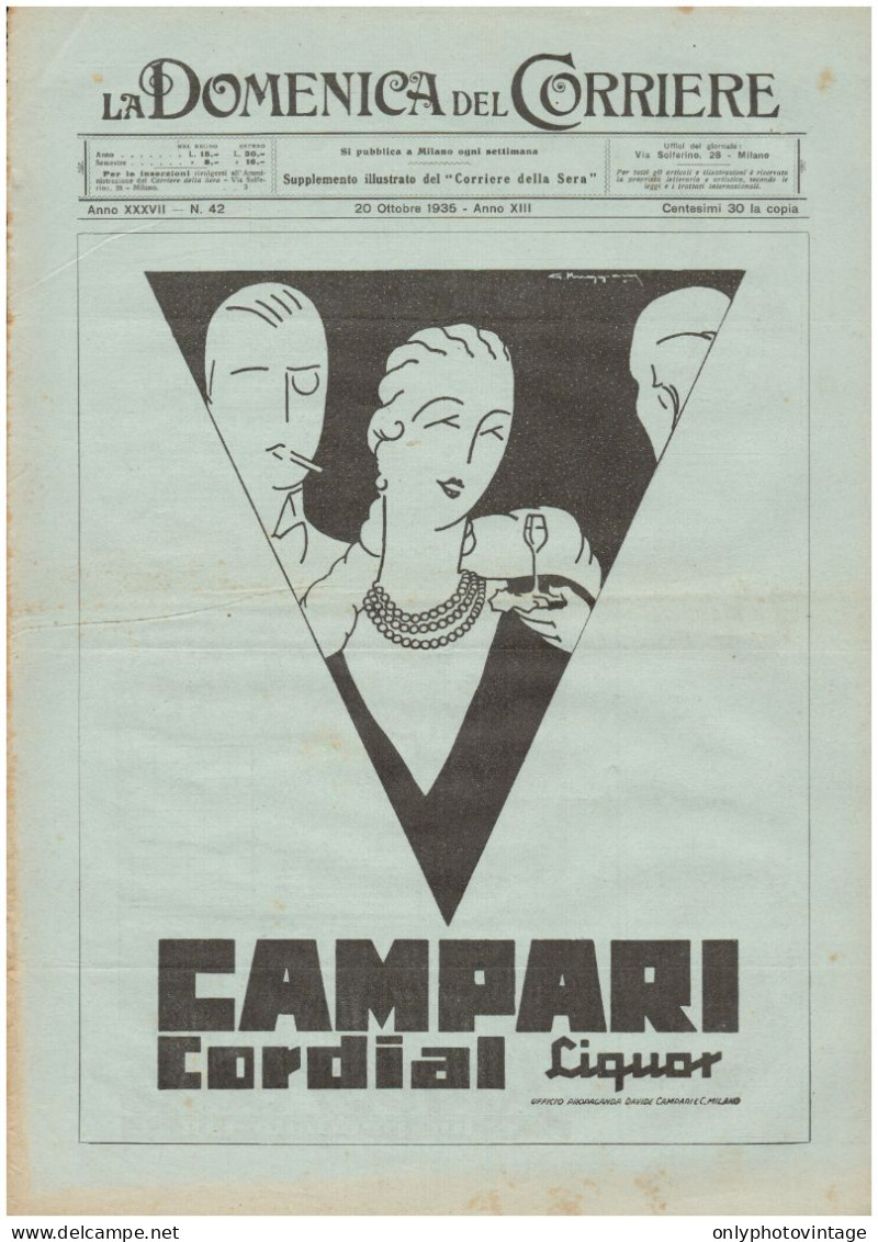 CAMPARI Cordial - Illustrazione - Pubblicità Del 1935 - Old Advertising - Advertising