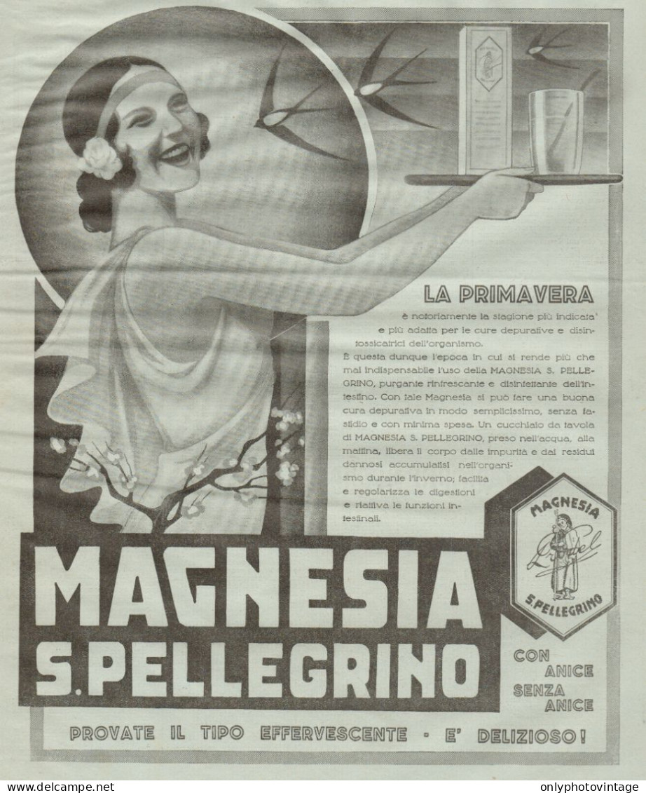 Magnesia San Pellegrino - La Primavera... - Pubblicità Del 1932 - Old Ad - Advertising
