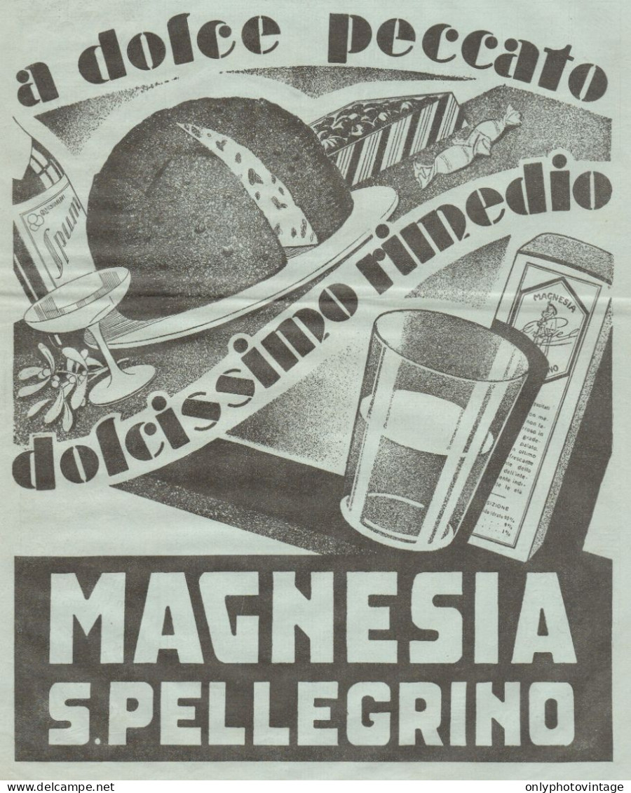 Magnesia San Pellegrino - A Dolce Peccato... - Pubblicità Del 1932 - Ad - Advertising