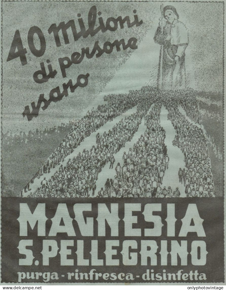 Magnesia San Pellegrino - Pubblicità Grande Formato Del 1930 - Old Advert - Publicités