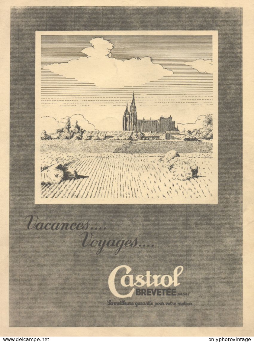 CASTROL - Illustrazione - Pubblicità Grande Formato - 1937 Old Advertising - Publicités