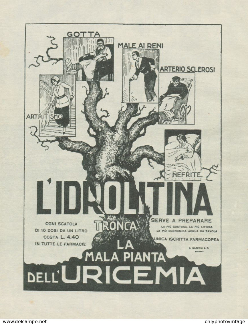 IDROLITINA - Pubblicità Grande Formato - 1927 Old Advertising - Publicités