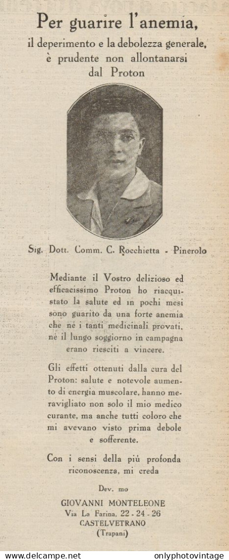 PROTON - Giovanni Monteleone - Castelvetrano - Pubblicità D'epoca_1930 Ad - Publicités