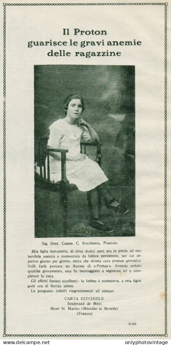 PROTON - Carta Ezechiele - Mont St. Martin - Pubblicità D'epoca - 1927 Ad - Publicités