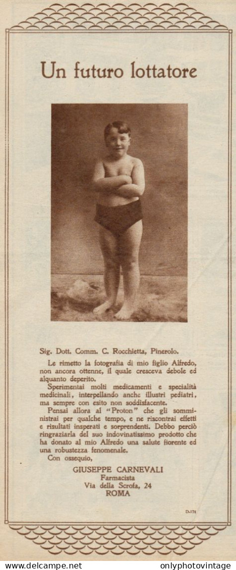 PROTON - Giuseppe Carnevali - Roma - Pubblicità D'epoca - 1927 Old Advert - Publicités