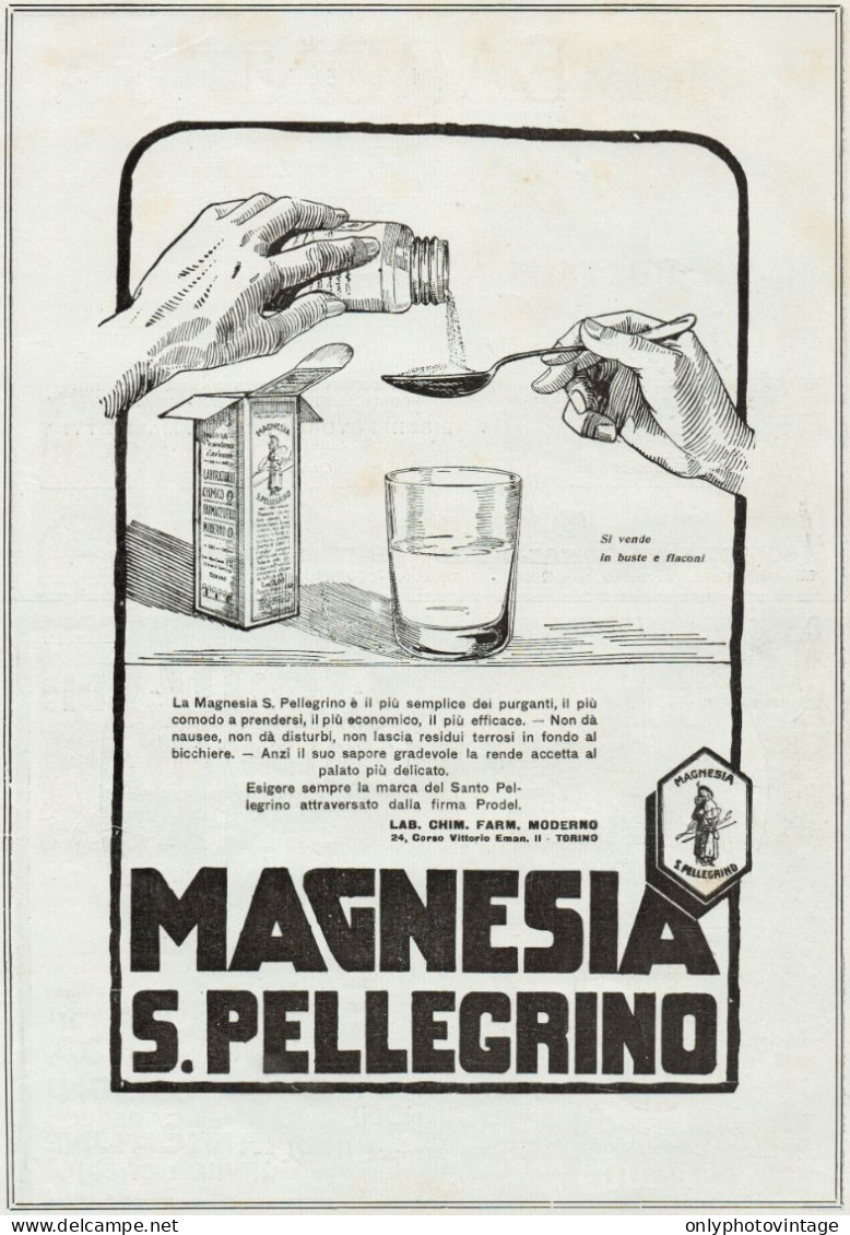 Magnesia San Pellegrino - Pubblicità Grande Formato - 1924 Old Advertising - Publicidad