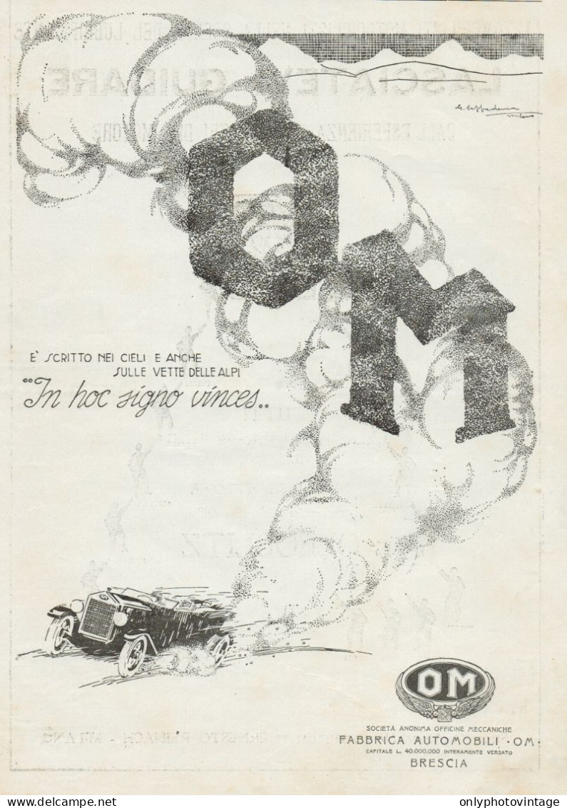 OM In Hoc Sìgno Vinces... - Pubblicità Grande Formato - 1924 Old Advert - Werbung