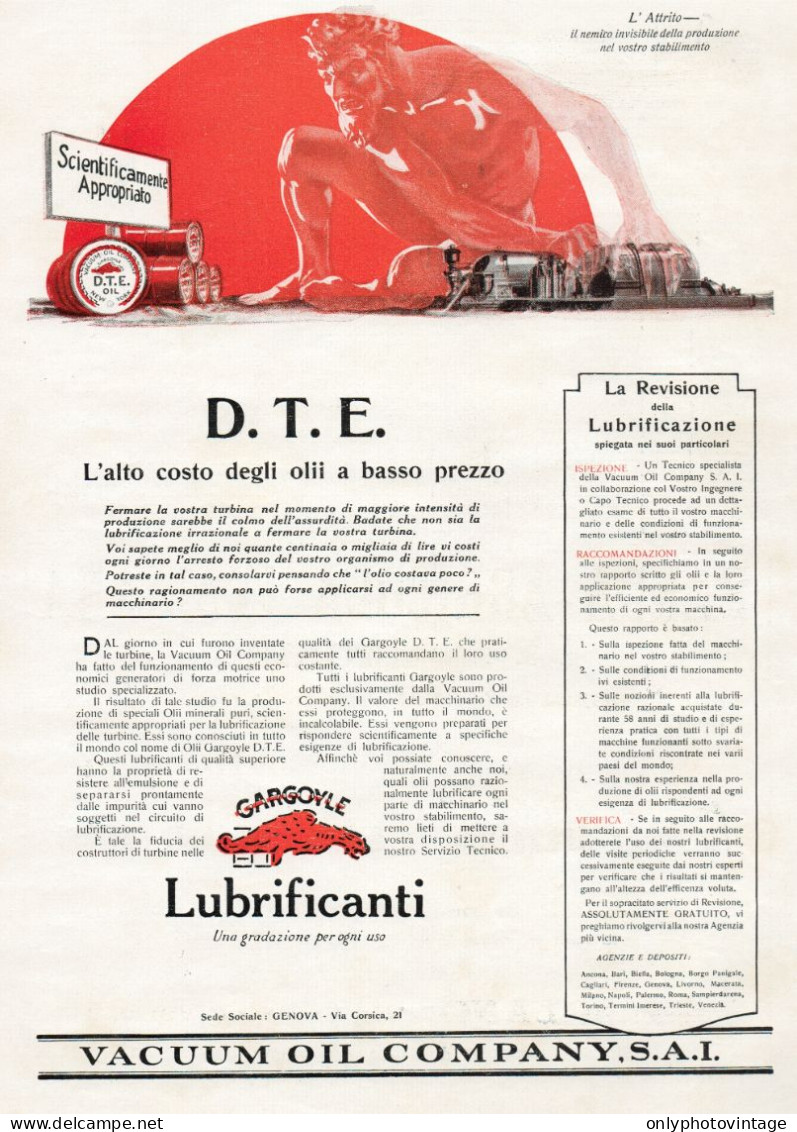 MOBILOIL - L'alto Costo Degli... - Pubblicità Grande Formato - 1924 Old Ad - Publicidad
