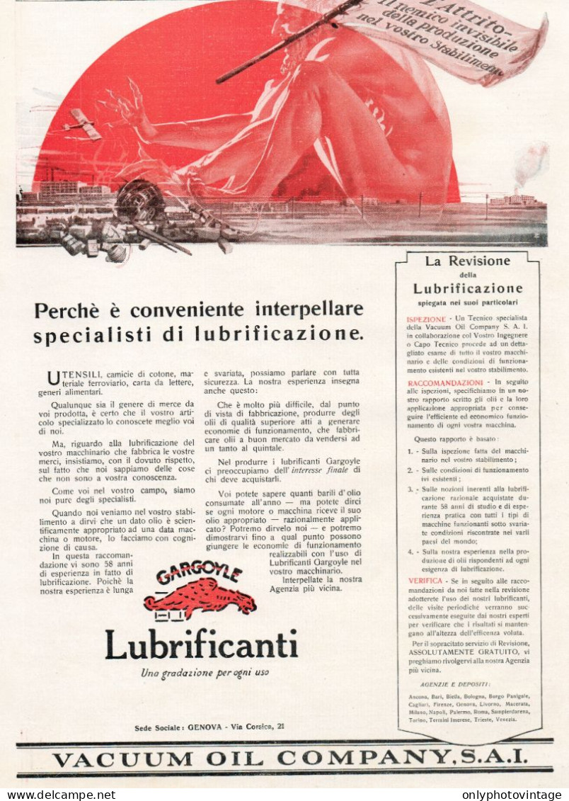 MOBILOIL - Perchè è Conveniente... - Pubblicità Grande Formato - 1924 Ad - Publicidad